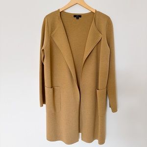 J.Crew Juliette collarless long cardigan in heather khaki, size S